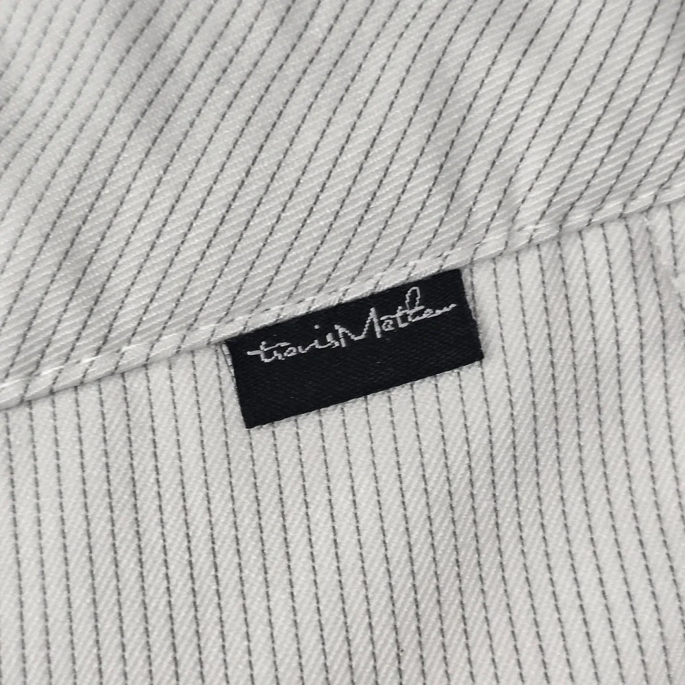Travis Mathew Golf Pants Mens 38x34 White Micro Stripe Performance Stretch